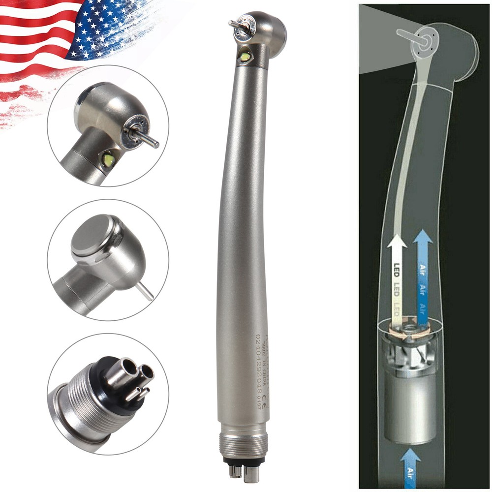Pieza de mano LED turbina alta velocidad fibra óptica dental estilo NSK 2/4 Hole
