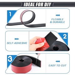 Neoprene Rubber Sheets Strips Adhesive 1 Inch x 1/8 Inch x 15 Ft Long