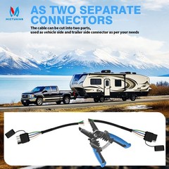 7 Pin RV Trailer Plug 7 Way Round Blade Connector Towing Wiring Adapter Socket