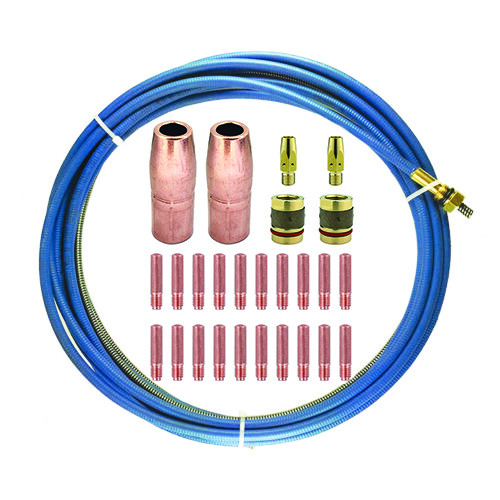 MIG Gun Kit Fits Miller M-25/M-40 Tip-Nozzle 200258 -Adapter-Diffuser-Liner