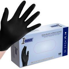 100 PCS XL Black Nitrile Gloves, Disposable Latex Free Exam Grade Black Gloves