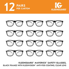 ™ V30 Maverick™ Safety Glasses (49309), with Anti-Fog Coating, Clear Lenses, Bla