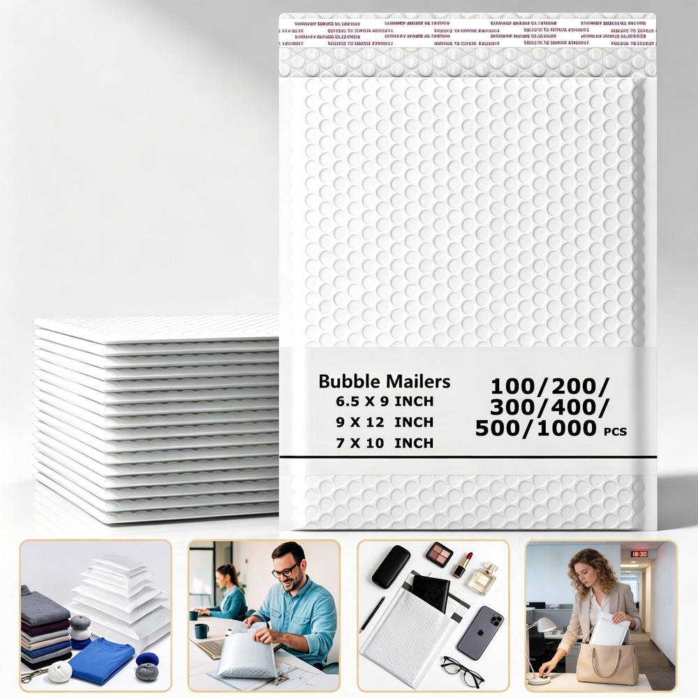 Poly Bubble Mailers Padded Envelopes Packaging Bubble Bag White Bulk Any Size