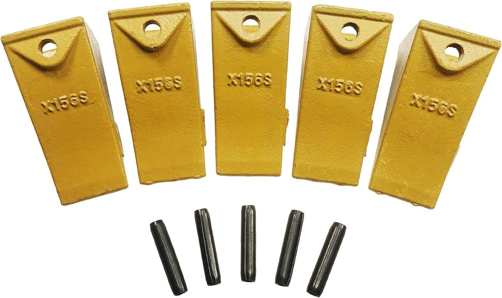 5x X156S Backhoe Bucket Teeth with Pins for Skid Steer and Mini Excavator Bucket