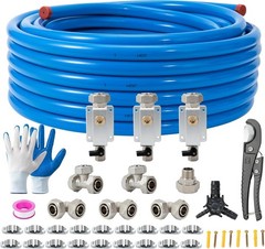 3/4″×100&200&300ft Compressed Air Line Kit for Shop/Garage, Hdpe-Aluminum Rapid