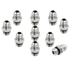 10x Hydraulic Hose Adapter Fittings: 3/8″ JIC 37° Male x #6 SAE/ORB Male Thread