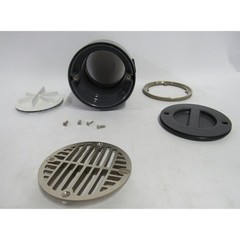 Oatey True Set Adjustable PVC In Floor Drain TP432N 4″ w/5″ Round NI BR STR RG