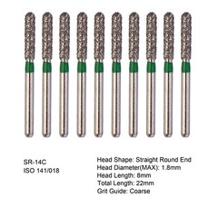Dental Diamond Bur FG Round End Cylinder Coarse High Speed SR-13C SR-11SC SR-14C