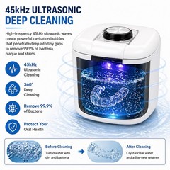 Ultrasonic Retainer Cleaner 45kHz Protable Retainer Cleaner UV LED