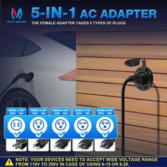 Universal 5-in-1 Outdoor Power Outlet 20A 125V RV Shore Power Receptacle Outlet
