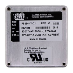 MARTEK POWER PS2548-Y-C2 CONSTANT CURRENT LED DRIVER, 90-277V:IN, 16-40VDC, 1A