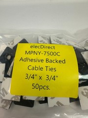 elecDirect MPNY-7500C Adhesive Backed Cable Ties 3/4″ x 3/4″ 50pcs 3M