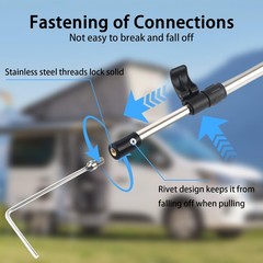 RV Awning Opener Puller Reach Rod, 38″ to 64″ Awning Pull Rod Tool for RV Can…