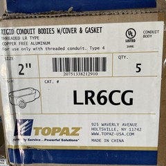 Topaz LR6CG LR Type Cond Body, Die Cast Aluminum, Wall Mount, Hub Size-2″ 5-pack