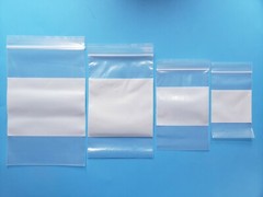 2Mil or 4Mil White Block Top Lock Seal Bags Writable Reclosable Zip Parts Bag