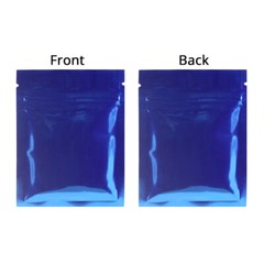 3x4in Both Sided Blue Glossy Foil Mylar Zip Lock Pouch Bag w/ Heat Seal Machine