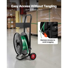 Uimoso Strapping Cart for PET/PP Polyester Straps with 8-inch Core