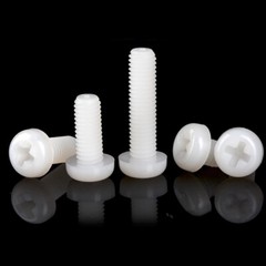 M2 M2.5 M3 M4 M5 M6 M8 M10 White Plastic Nylon Phillips Cross Pan Head Screws