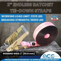 USA Heavy Duty 2″ x 20′ Motorcycle Utility Endless Ratchet Tie Down Strap