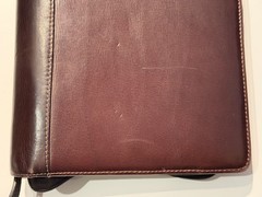 Franklin Covey Leather Zip Planner Binder 7-Ring Organizer 8×10 Brown Burgundy