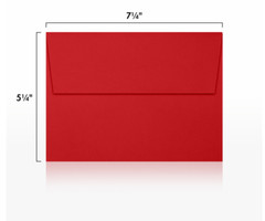 50 LUXPaper A7 Invitation Envelopes 5.25 x 7.25 80lb Ruby Red Peel & Stick