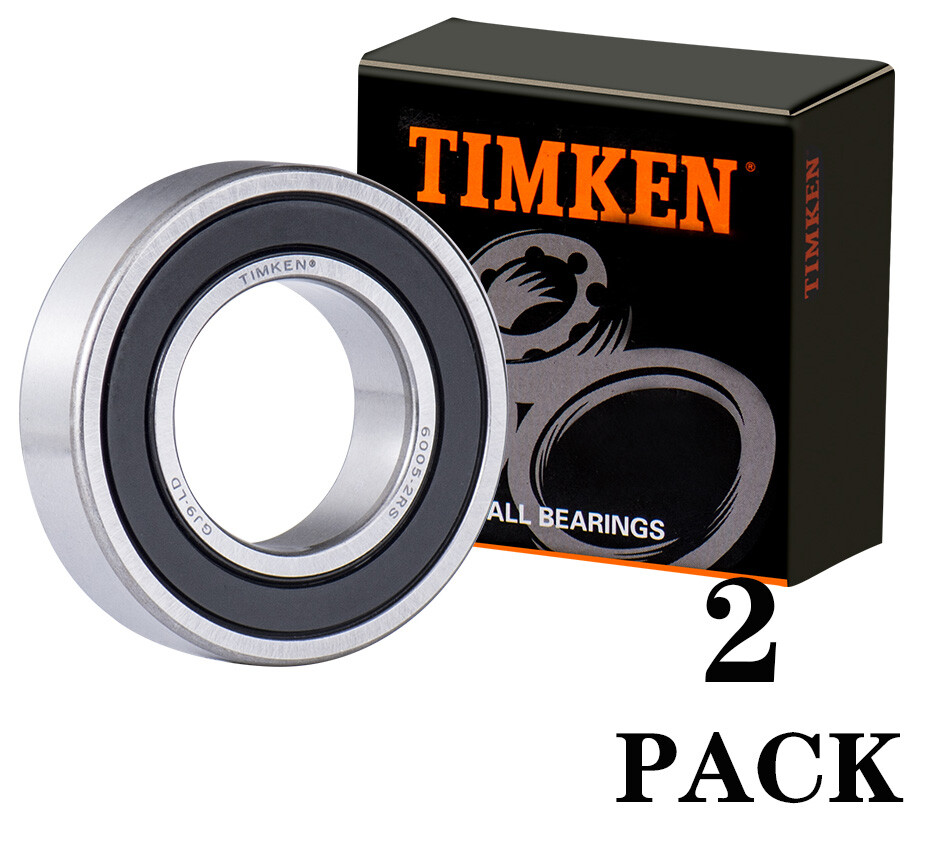(2 PACK) 6005-2RS TIMKEN 25X47X12MM Double Rubber Seal Ball Bearings