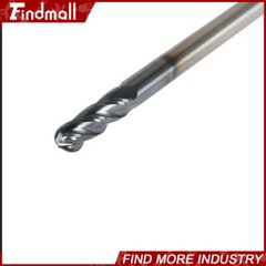 5Pcs Carbide End Mill 1/4″ 4 Flute Ball Nose 2-1/2″ Overall Length -TIALN COATE