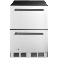 VEVOR 24 Inches Drawer Refrigerator Stainless Steel Dual Drawer Fridge for Home