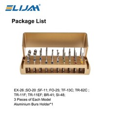 IN US-30Pcs Dental Diamond Burs Drill+Disinfection Bur Block HighSpeed Handpiece