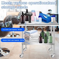 48 x 36 in Kitchen prep Table, Stainless Steel Work Table for Outdoor, Garages
