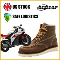 Work Boot Men’s 6″ Soft Toe Wedge Boots for Construction Lightweight leather