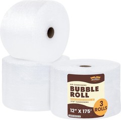 12 inch x 175 feet Bubble Roll Small Bubble 3/16 inch Cushioning Wrap Perforated