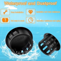 200Pcs 9 Sizes Nylon Plastic Hole Plugs Black Round Hole, Flush Type Panel