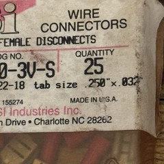 NSI Industries F22-250-3V-S .250x.032 Vinyl Female Disconnects 24 USA Vintage