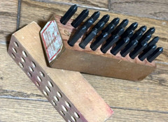 🇺🇸 Young BROS USA 3/32″ Steel Punch A-Z Letter Hand Stamp Set Lot Wood Box