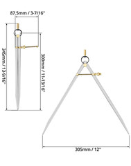 12″ Precision Spring Divider | Drafting & Geometry Caliper for Carpenters