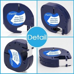 Compatible Dymo LetraTag Refill 91331 12mm White Plastic Label Tape LT-100H 1/2″
