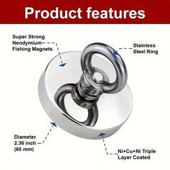 Super Strong Neodymium Fishing Magnet – For Underwater Salvage & Home Hanging