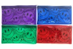 4 PCS 4-Color Smiley Pencil Pen Case Zipper Pouch Cosmetic Bag Waterproof, 1411