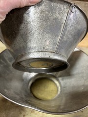 2 Vintage Galvanized Metal Dairy Strainer, Farmhouse Milk Funnel