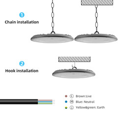 10Pack LED 300W UFO High Bay Lights Warehouse Factory Shop GYM Lamp Super Bright