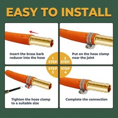 Hose Barb Fittings Reducer 2 PCS, Brass Hose Barb Adapter, 3/4” to 5/8” Barb H