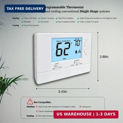 NonProgrammable Thermostat for Home, Digital Energy-Saving Thermostat,Single-Sta