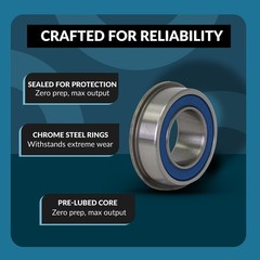 (4) 3/4″ x 1-3/8″ Flanged Ball Bearing – Lawnmower Carts Hand Trucks Wheels