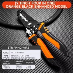 Wire Strippers Crimping Pliers Tool 5in1 Crimper Cutter 10-20 Awg Electric Wire