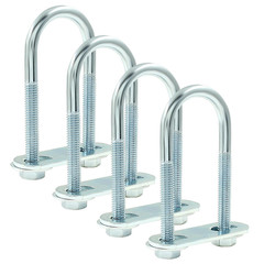 4 Sets M6 U Bolts 1 Inch Wide, Round U-Bolts with Frame Plates, Nuts, and Washer