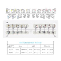 10 Packs AZDENT Dental Orthodontic Metal Brackets Braces Roth Slot.022 Hooks 345