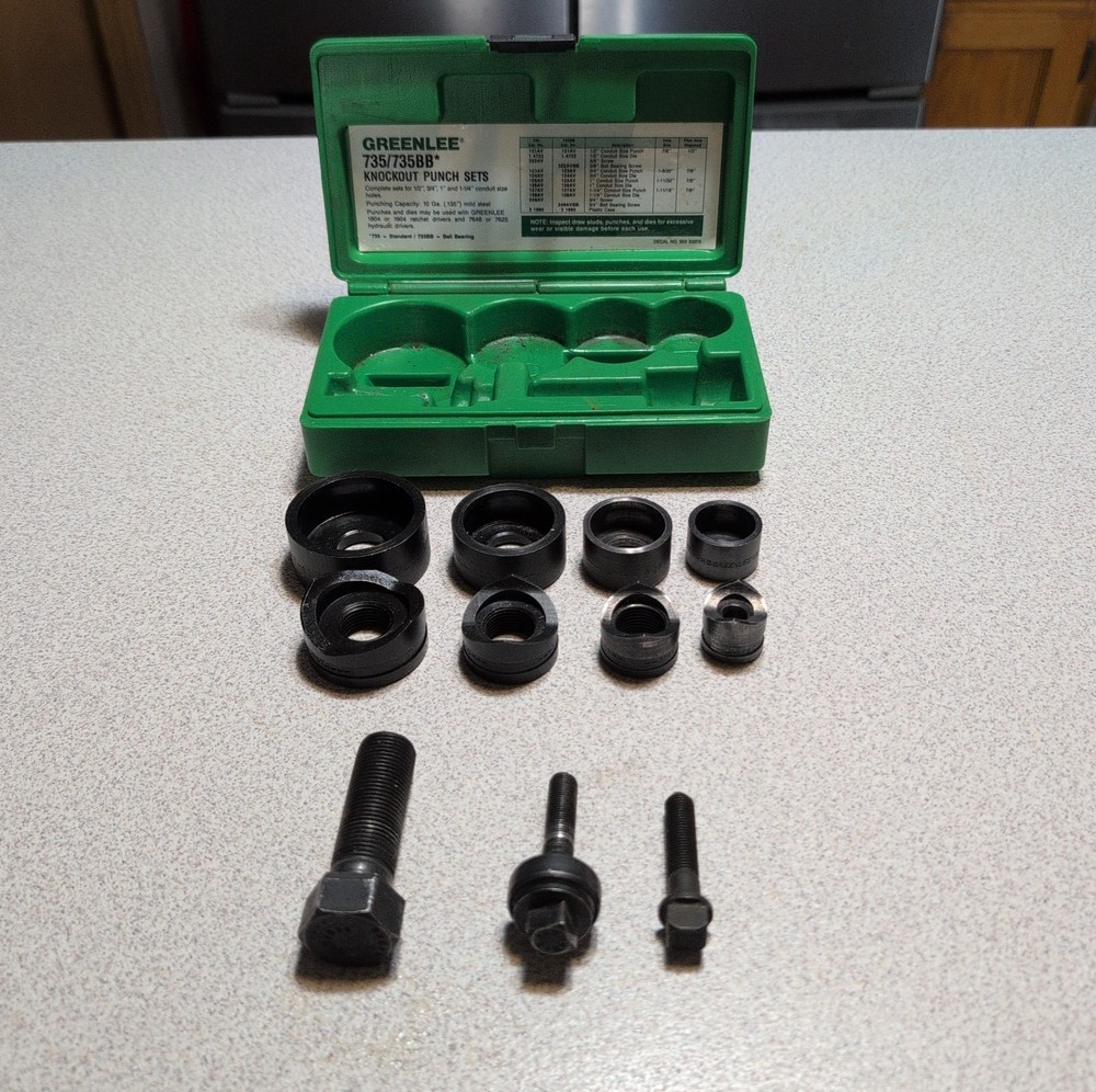Greenlee Ball Bearing Knockout Punch Set 735 Kit