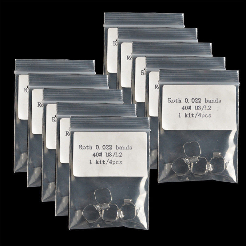 10 Packs Dental 1st Molar Roth.022 Bands Prewelded Buccal Tube U3/L2 29-43+