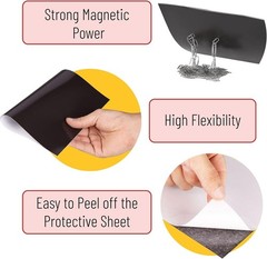 Adhesive Magnetic Sheets, 4″ x 6″, 10 Pack | Cuttable Flexible Magnet Sheets …